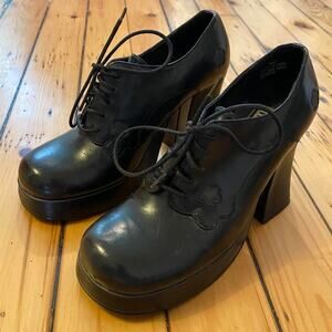 Vintage Y2K Floral Platform Oxford Shoes
